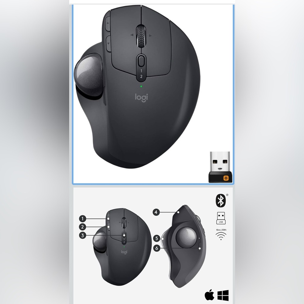 Logitech MX Ergo Wireless Trackball Mouse - BRAND NEW